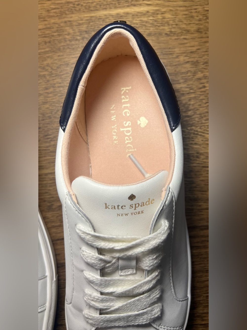 Kate Spade Alanna Action Leather Ladies Sneakers SZ. 10 White/Blue - Picture 5 of 10